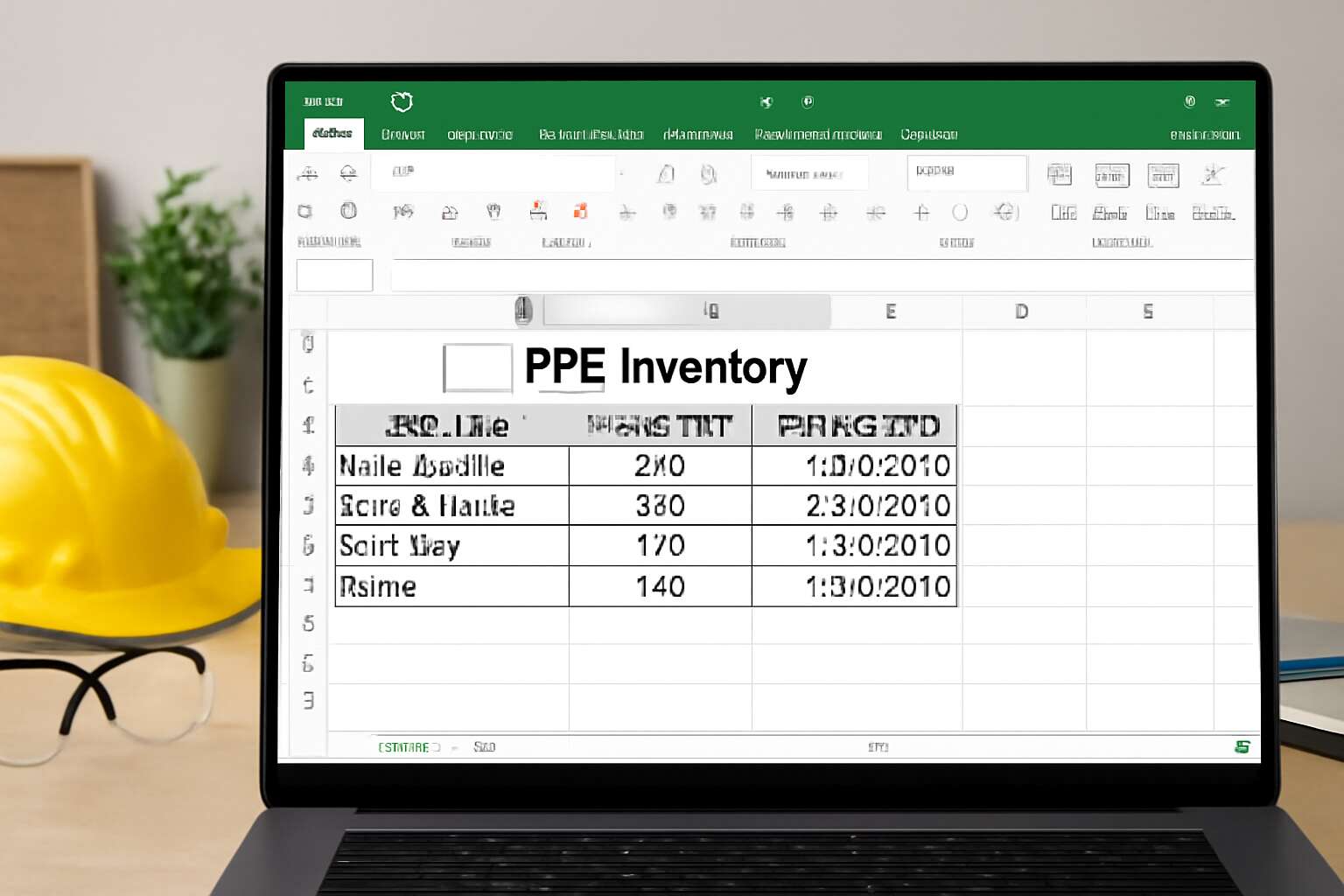 ppe register excel