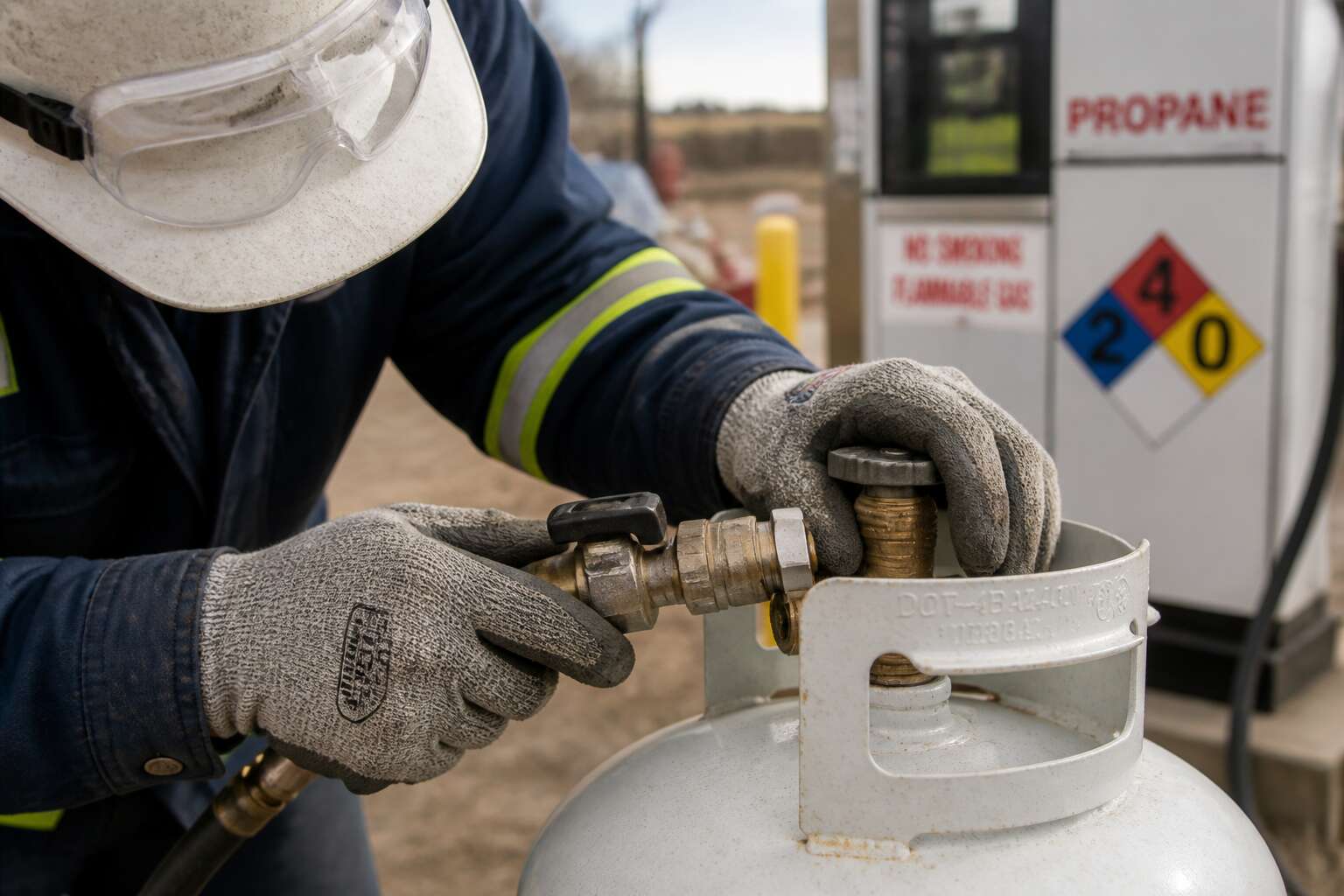 what ppe is required when dispensing propane
